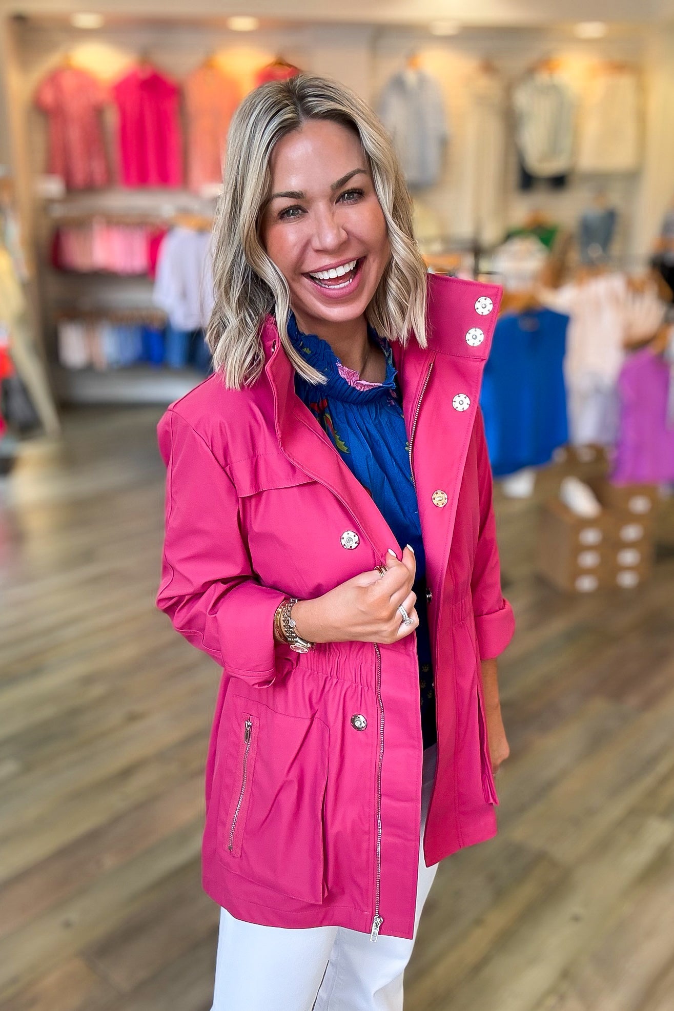 HIAND Tack collar active Parka ピンク Zapaka Hot Pink Shawl Lapel Oversized Faux Fur Women Coat – ZAPAKA