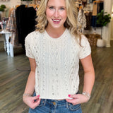 ALYIA IVORY RHINESTONE SWEATER