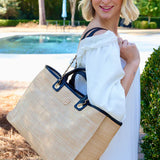 MELISSA NATURAL BLK TOTE BAG