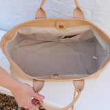 MELISSA NATURAL BLK TOTE BAG
