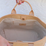 MELISSA NATURAL BLK TOTE BAG