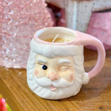 Sweet Grace Pink Santa Mug Candle