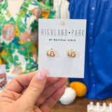 TRIPLE GOLD HOOP STUD EARRING