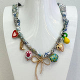 Boho Multi Charm Scarf Necklace