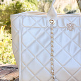 MELISSA TOTE PEARL QUILTED LD