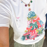 Bow Christmas Tree White Tee