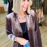 Laurel Brown Velvet Blazer