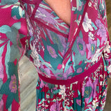 Elizabeth Wine Floral Midi Dress