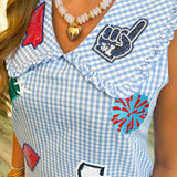 OLE MISS GINGHAM COLLAR DRESS