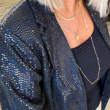 Disco Black Sequins Blazer