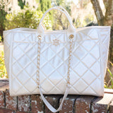 MELISSA TOTE PEARL QUILTED LD
