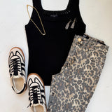 KELSEY LEOPARD ANKLE FLARE JEANS