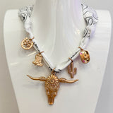 Western Boho Scarf Charm Necklace