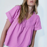 EMILY -  fiji violet cotton blouse