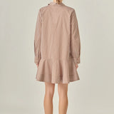 NICOLE BROWN STRIPE SHIRT DRESS