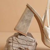 ZOEY LIGHT GOLD PLATFORM HEEL