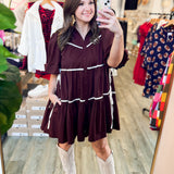 LENA MAROON SHIRT DRESS