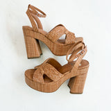 WAYLAN CAFE RAFFIA PLATFORM SANDALS