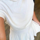 TIA CREAM SWEATER SKIRT SET