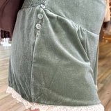 Sage Velvet Lace Shorts