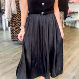 Noelle Black Midi Skirt