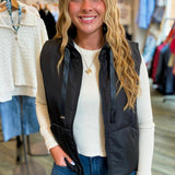 MELANIE BLACK PUFFER VEST