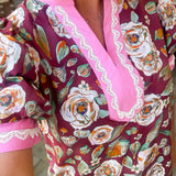 LILA BURGUNDY ROSE GARDEN DRESS