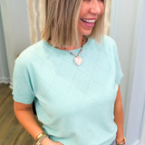 Molly Mint Pointelle Top