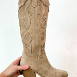AUDREY TAUPE SUEDE BOOTS