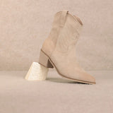 CASEY APRICOT SUEDE BOOTIES