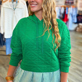 JULIA GREEN QUILTED HOODIE