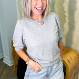 Vivi Gray Short Sleeve Top