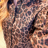 Carrie Leopard Poplin Top