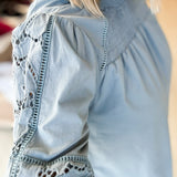 Pascal Acid Blue Embroidered Blouse