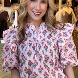 Taylor Pink Floral Blouse