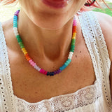 Rainbow Necklace || Faceted Ombre Multi Color Gemstones