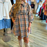 BURBERRY PLAID BABYDOLL DRESS
