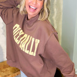 Dilly Dally Brown Mockneck Sweatshirt