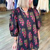Paisley Floral Print Mini Dress