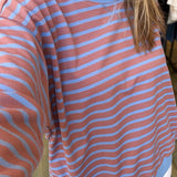 MONICA BLUE CLAY STRIPE PULLOVER