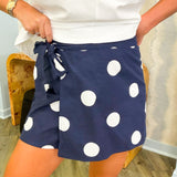Grace Navy Polka Dot Skort
