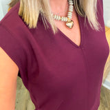 Essential Pullover Maroon V-Neck Dress