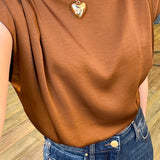Jen Camel High Neck Top