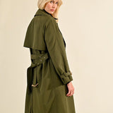 Long Trench Coat | Khaki Green