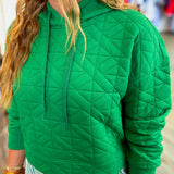JULIA GREEN QUILTED HOODIE
