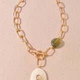 Oval Pendant Gold Necklace