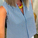 Allie Blue Stripe Blouse