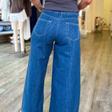 RILEY WIDE LEG DARK DENIM JEANS