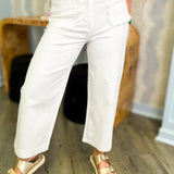 Stephanie Detailed White Pants
