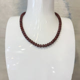 Marble Rondelle Burgundy Necklace